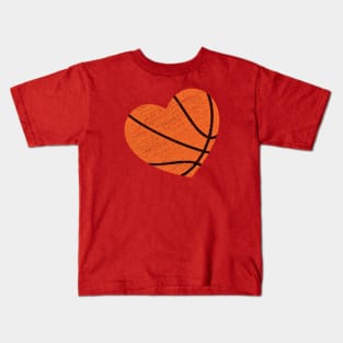 Basketball, Basketball Ball In The Shape Of A Heart Kids T-Shirt